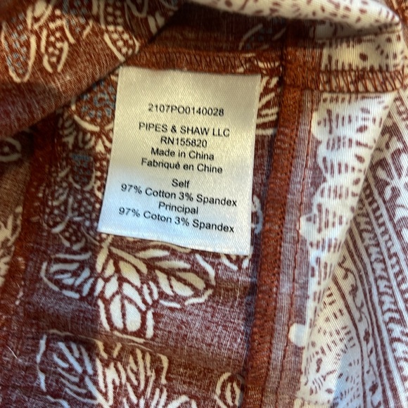 NWOT VERONICA BEARD KESTER BROWN FLORAL PRINT TOP. 8 - Picture 9 of 11